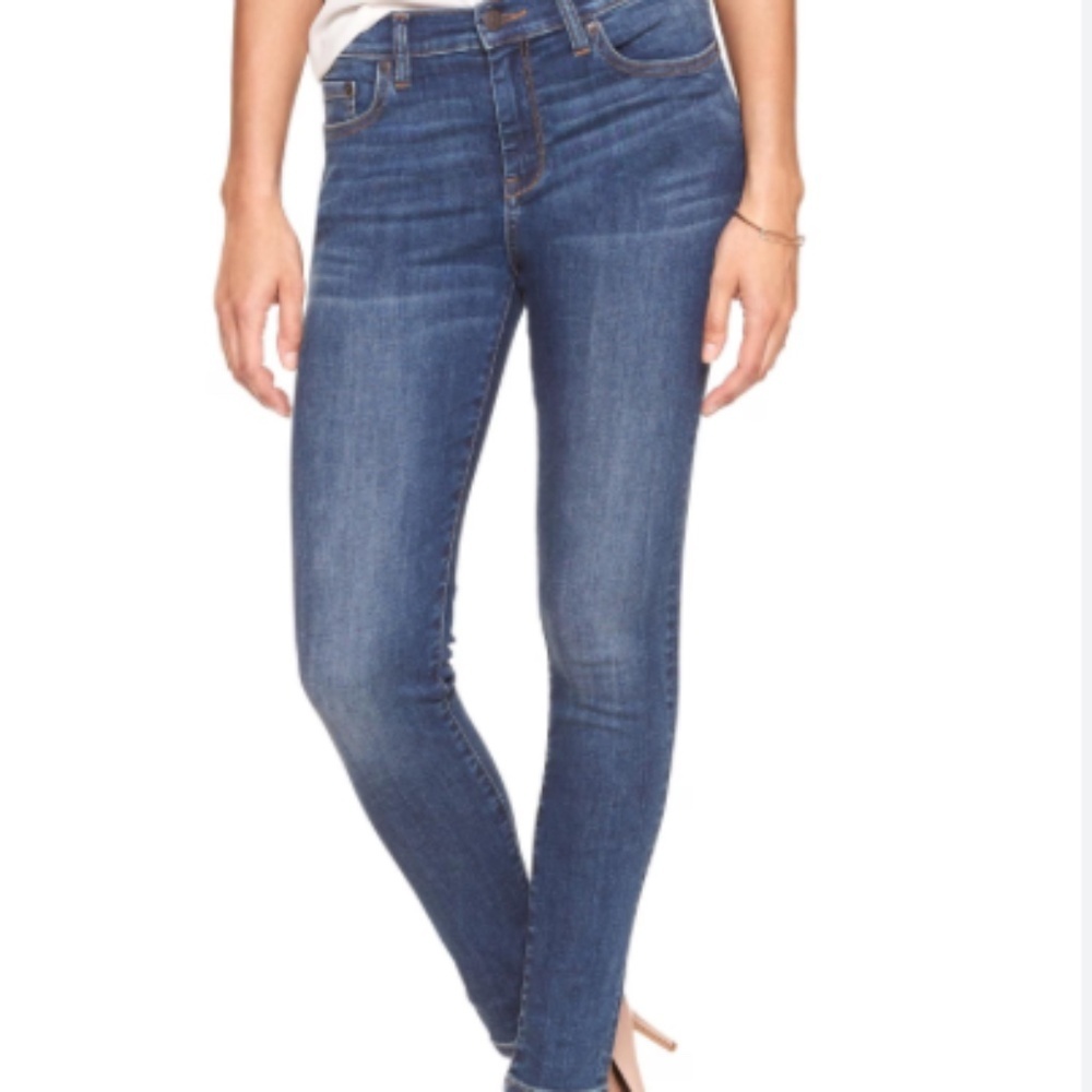 Banana Republic Women's High Waist Skinny Jeans, Medium Blue